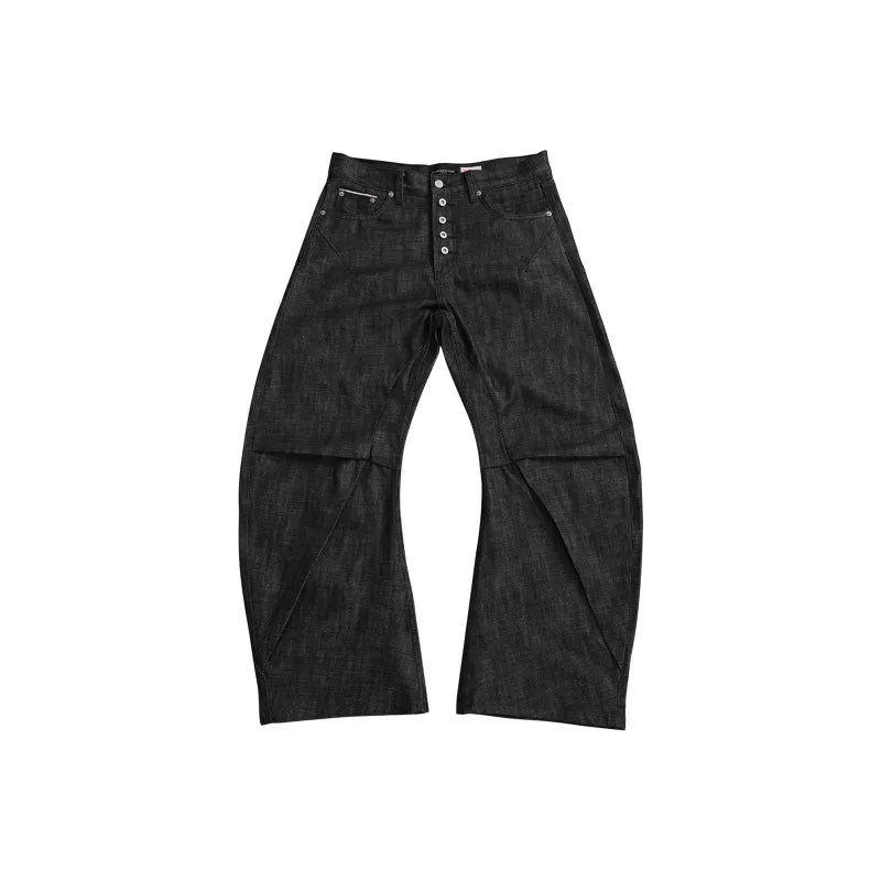 Джинсы wide leg из тёмного денима